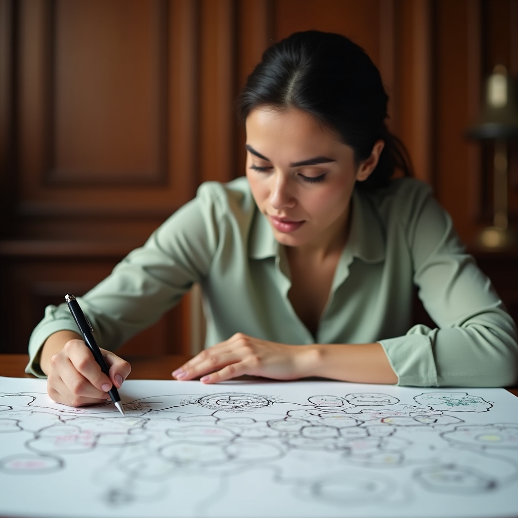 Giovane professionista che mappa le proprie competenze